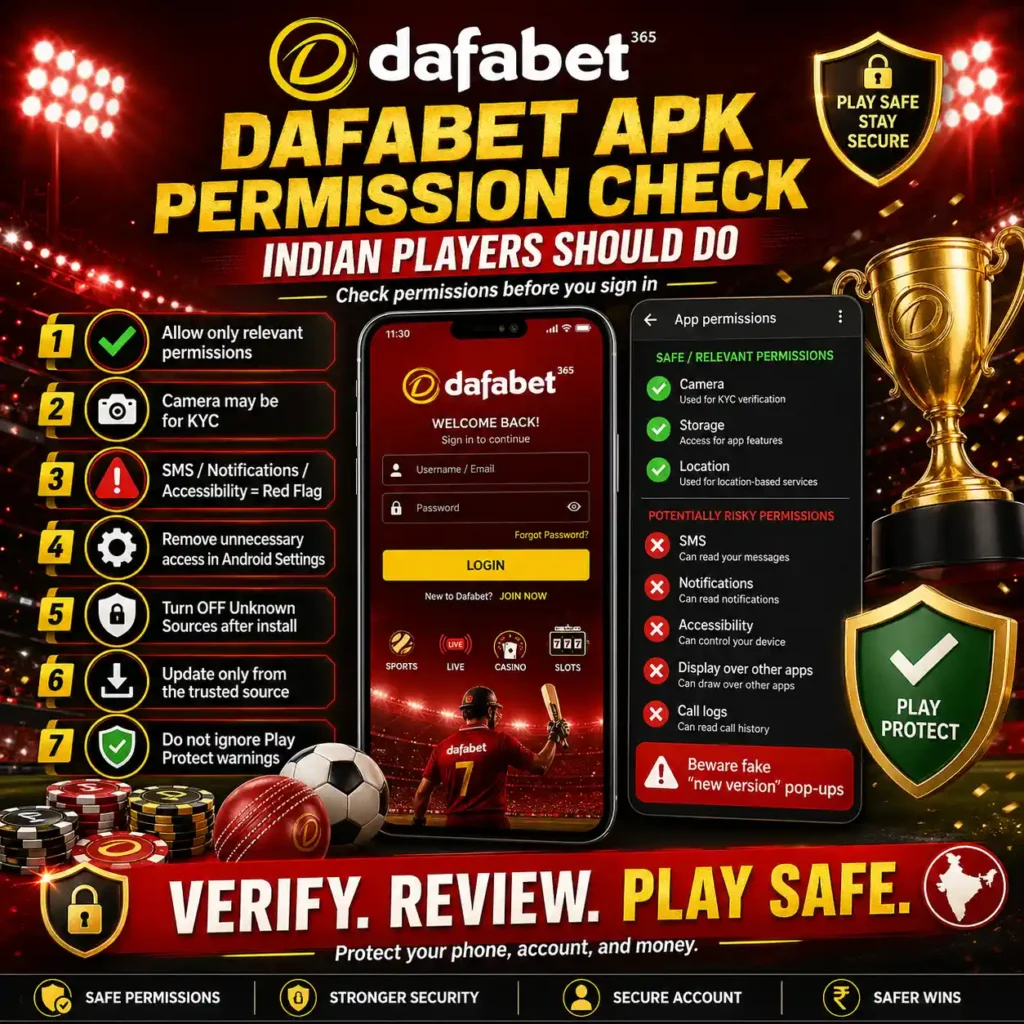 Dafabet APK Permission Check Indian Players should do